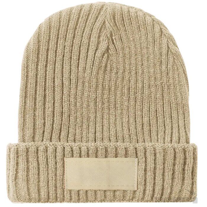 Gebreide Wintermuts Met Patch Naturel