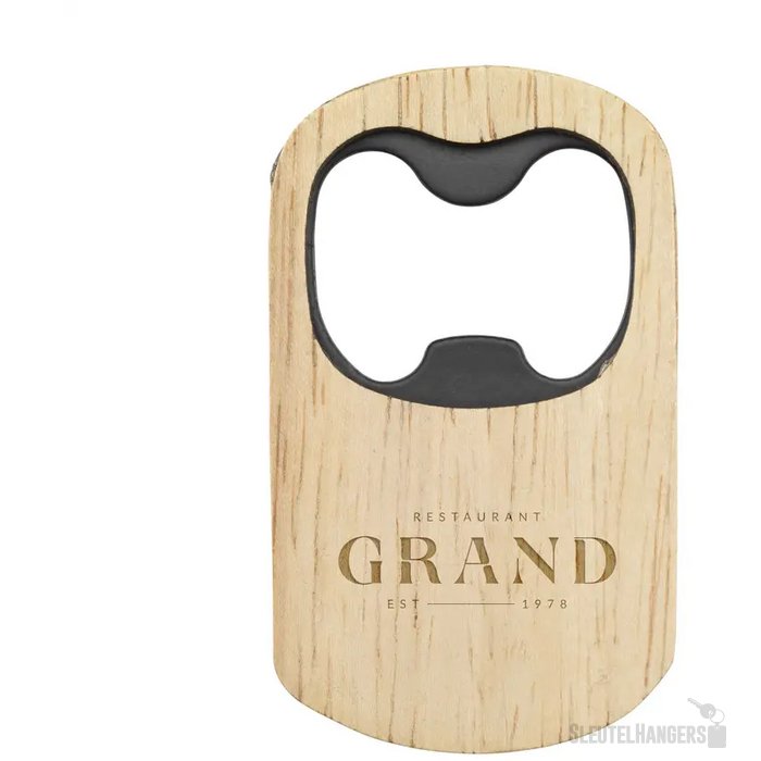 Handzame bieropener van hout Zwart/Bruin