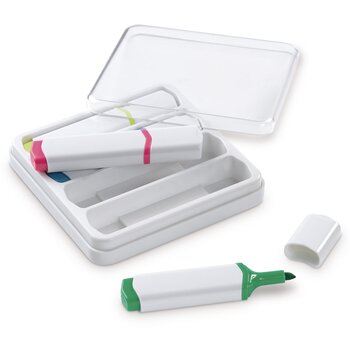 Setje met 4 tekstmarkers Wit Setje met 4 tekstmarkers Wit