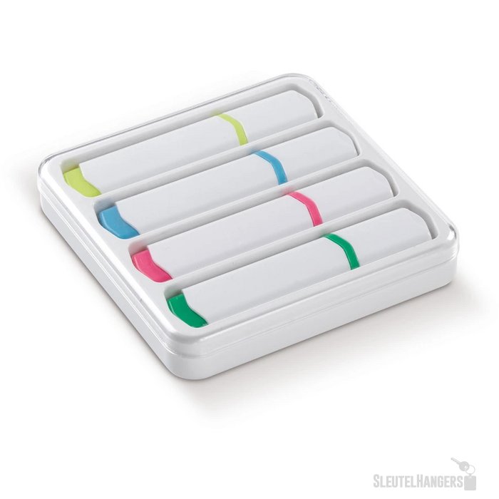 Setje met 4 tekstmarkers Wit