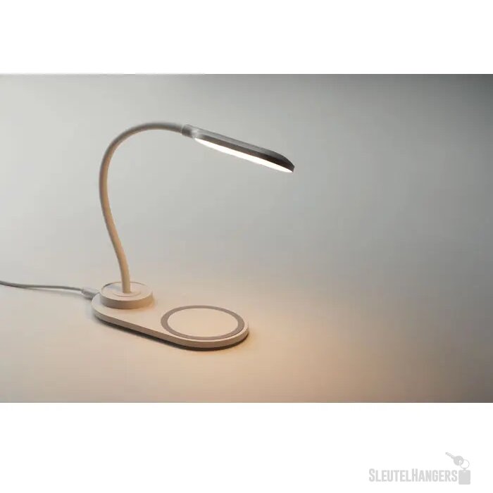 Bureaulamp met draadloze lader Wit