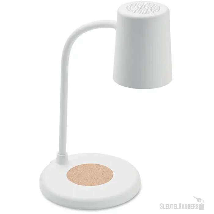 Lamp met oplader en speaker Wit
