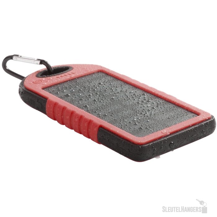 Powerbank op zonne-energie (4.000 mAh) Rood