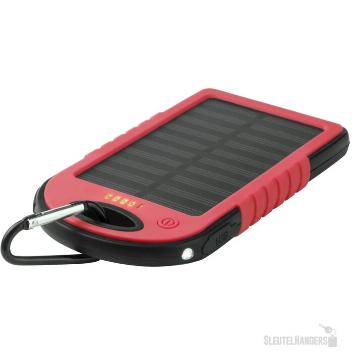 Powerbank op zonne-energie (4.000 mAh) Rood
