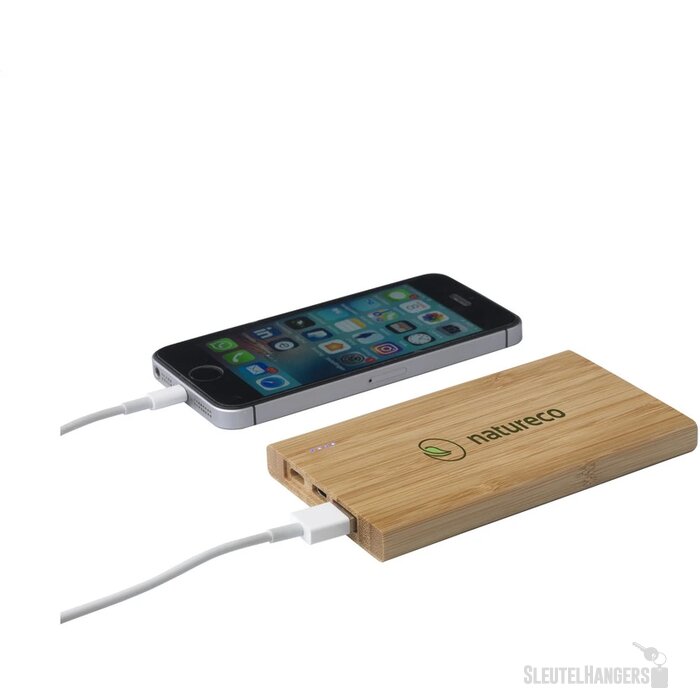 Bamboe powerbank (4000 mAh) Bruin