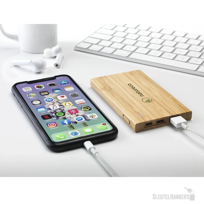 Bamboe powerbank (4000 mAh) Bruin