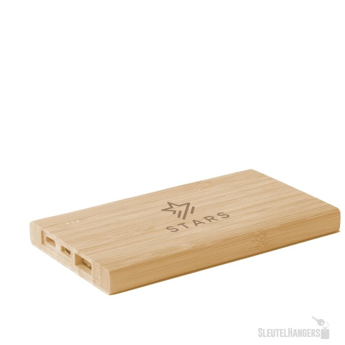 Bamboe powerbank (4000 mAh) Bruin