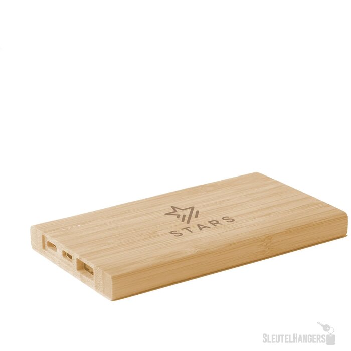 Bamboe powerbank (4000 mAh) Bruin