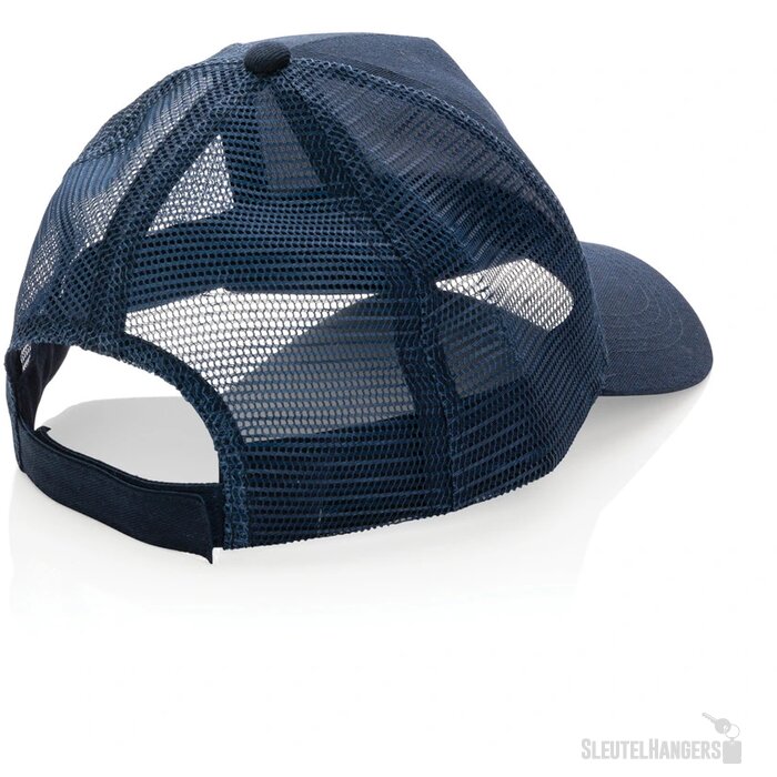 Recycled katoenen trucker cap Blauw
