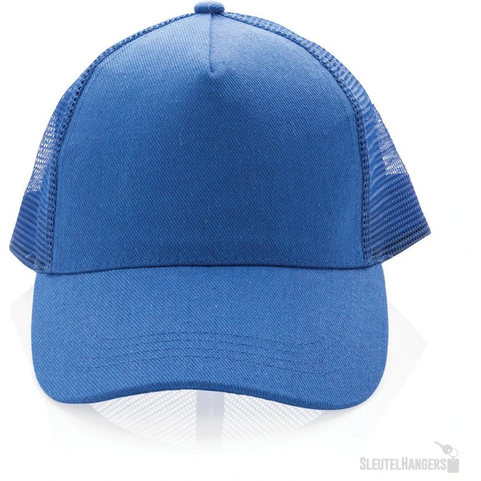 Recycled katoenen trucker cap Blauw