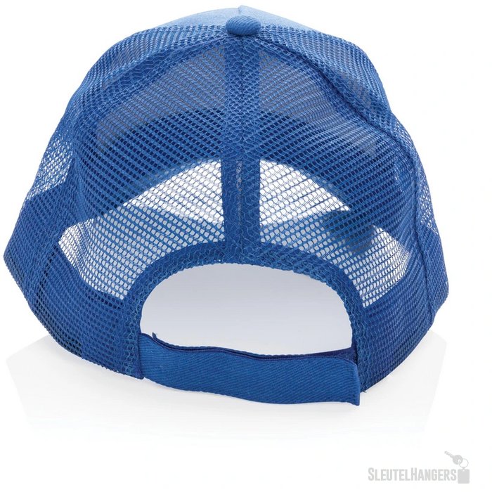 Recycled katoenen trucker cap Blauw