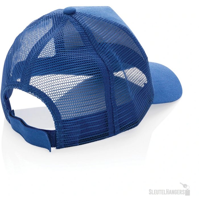 Recycled katoenen trucker cap Blauw