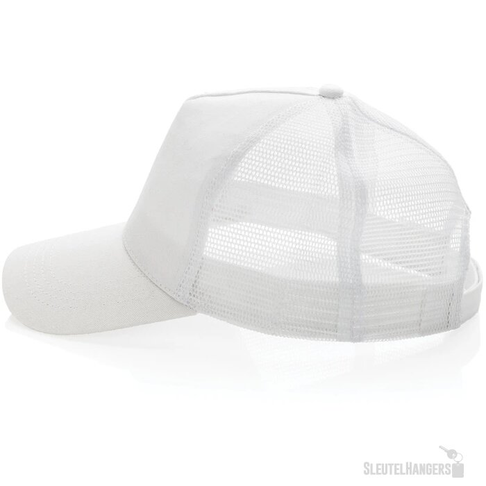 Recycled katoenen trucker cap Wit