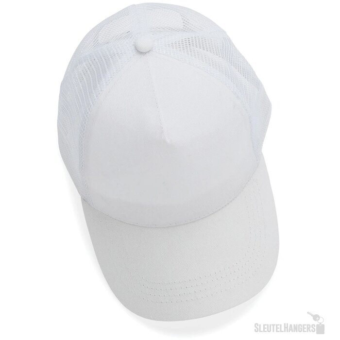 Recycled katoenen trucker cap Wit