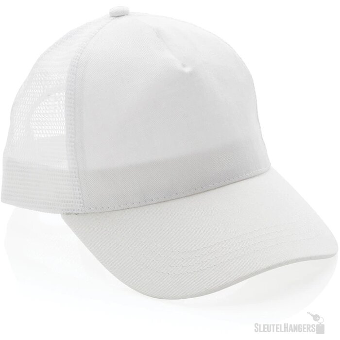 Recycled katoenen trucker cap Wit