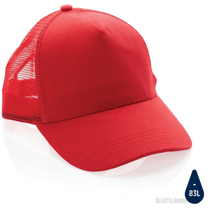 Recycled katoenen trucker cap Rood