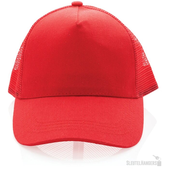 Recycled katoenen trucker cap Rood