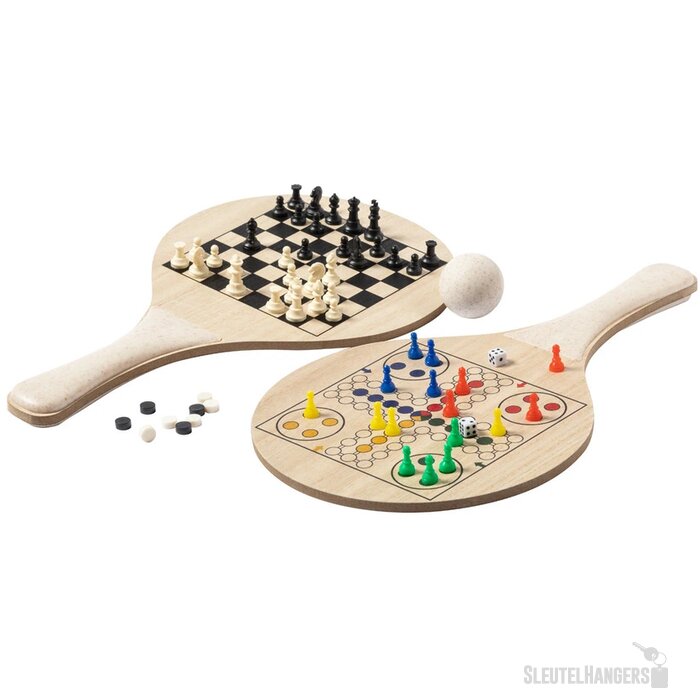 Beachball set met bordspellen Naturel