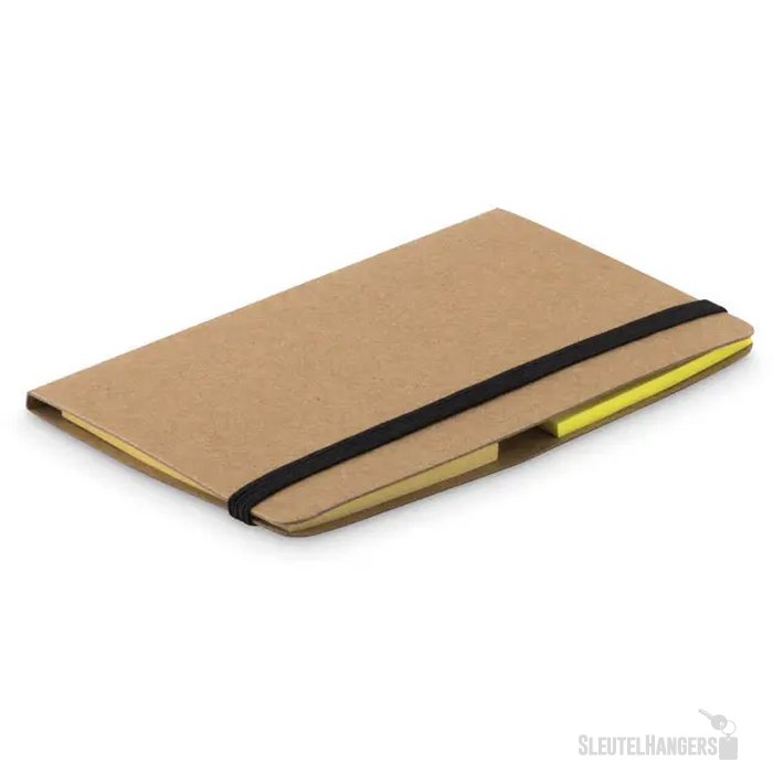 Mapje met sticky notes en sluitingsband Beige