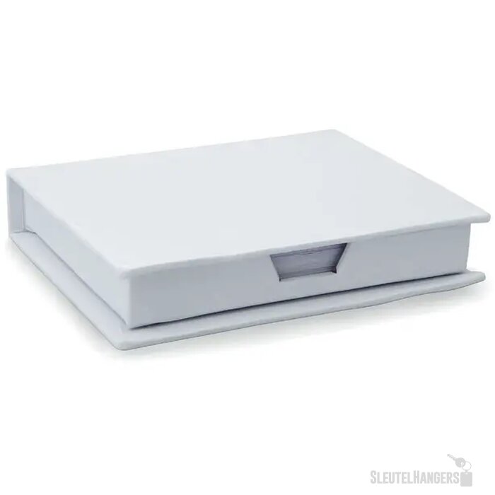 Doosje met memoblaadjes en labels Wit