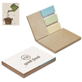 Mapje met sticky notes van groeipapier Wit