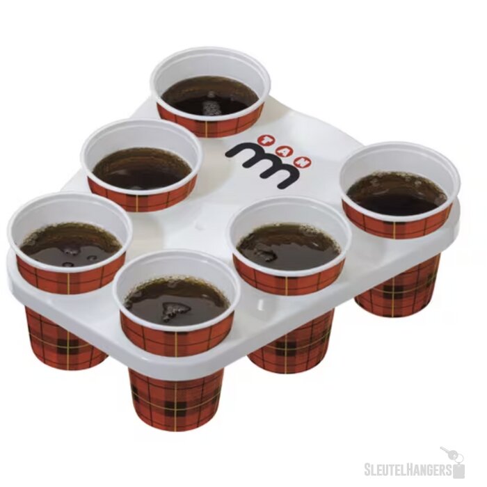 Dienblad met gaten voor bekers Wit