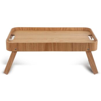 Houten dienblad met inklapbare poten Bruin