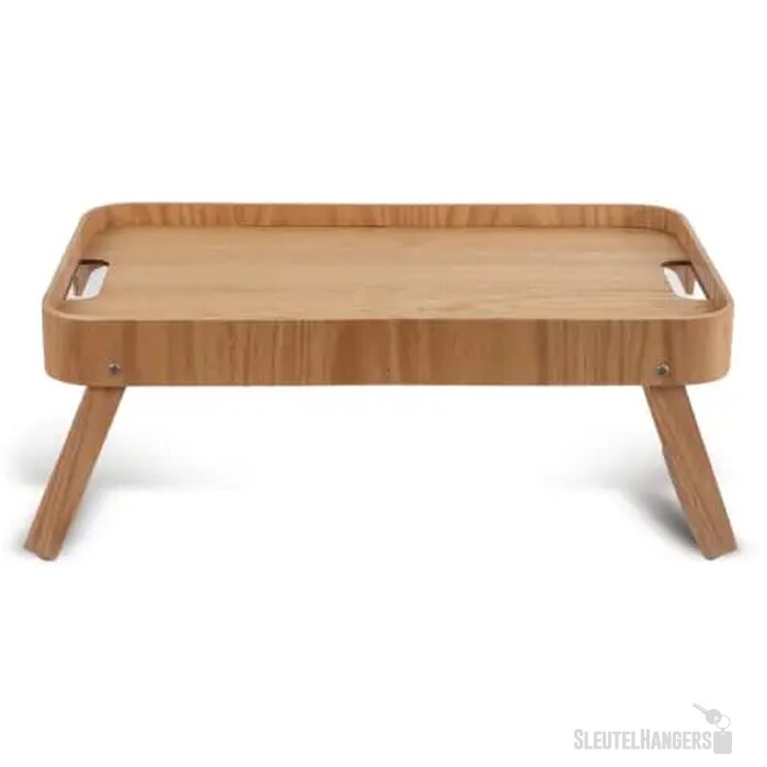 Houten dienblad met inklapbare poten Bruin