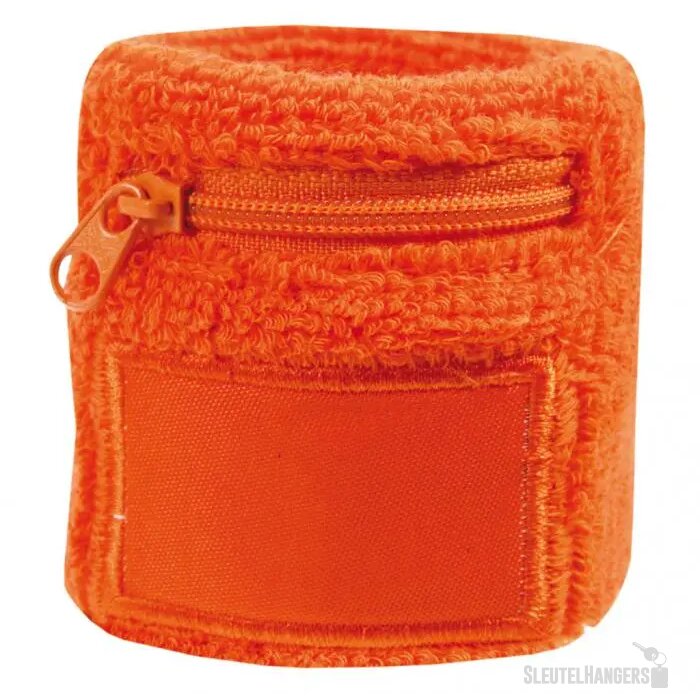 Zweetbandje met ritsvakje Oranje