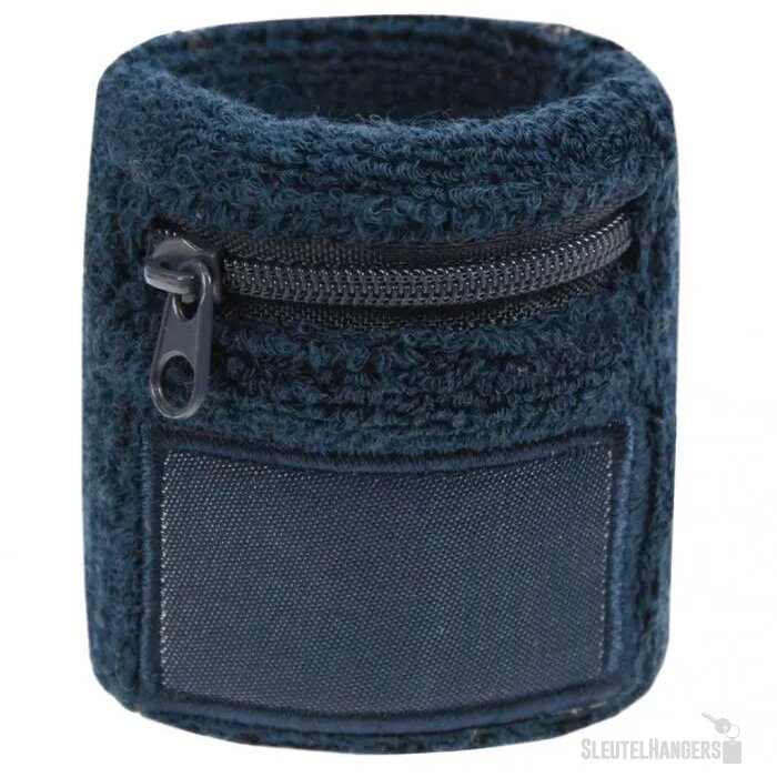 Zweetbandje met ritsvakje Marine blauw