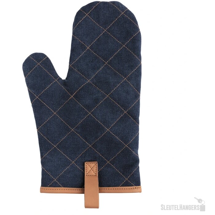 Deluxe canvas ovenhandschoen blauw