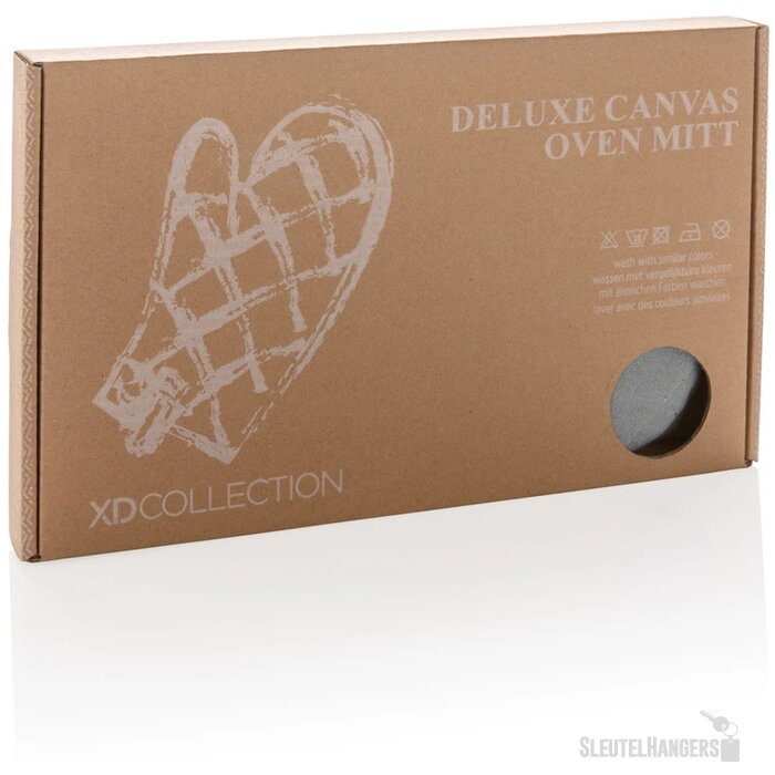 Deluxe canvas ovenhandschoen grijs