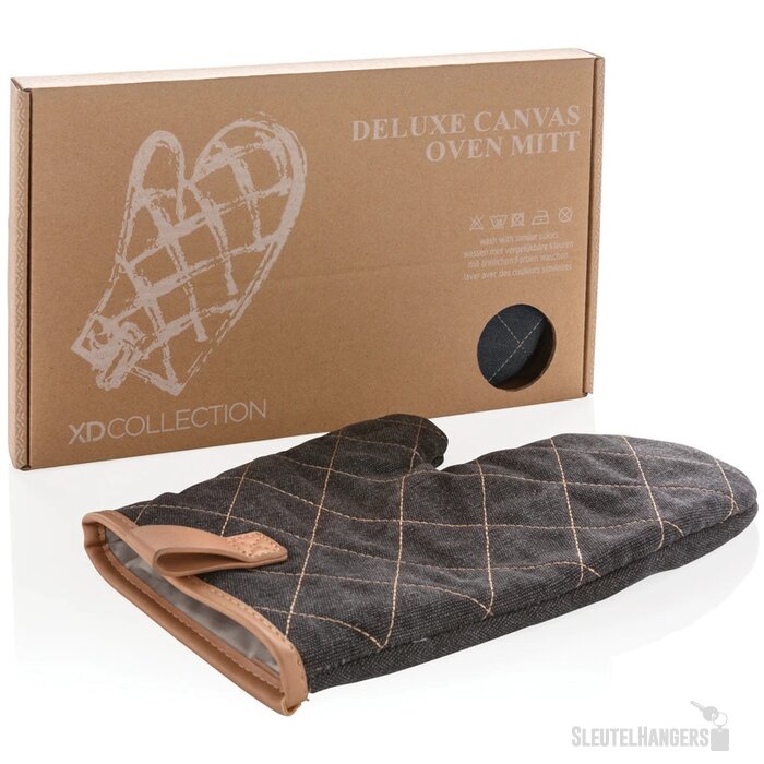 Deluxe canvas ovenhandschoen zwart