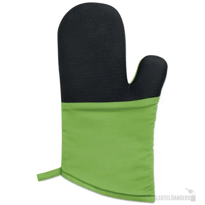 Katoenen ovenwant met rubber Groen
