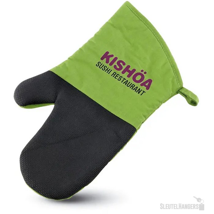 Katoenen ovenwant met rubber Groen
