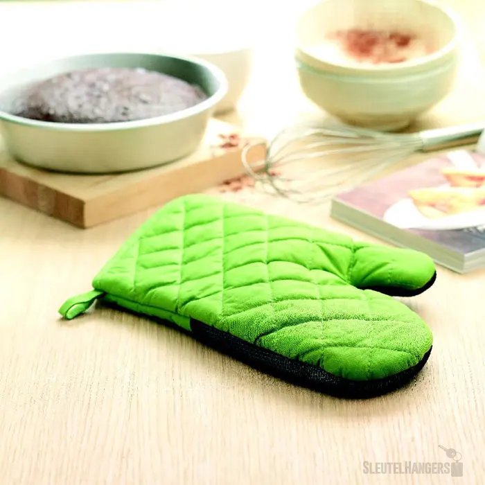 Katoenen ovenwant met rubber Groen