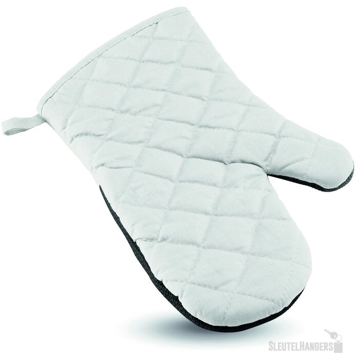 Katoenen ovenwant met rubber Wit