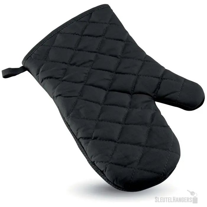 Katoenen ovenwant met rubber Zwart