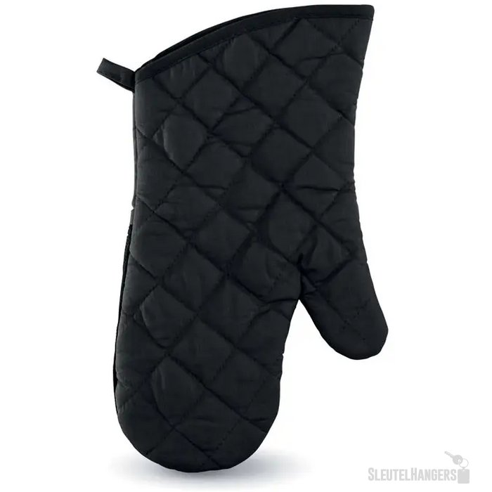 Katoenen ovenwant met rubber Zwart