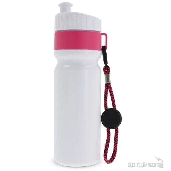 Bidon met koord Roze
