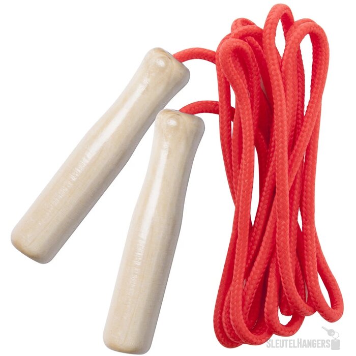 Houten springtouw Rood
