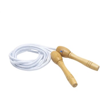 Springtouw met houten handvatten Zwart/Bruin