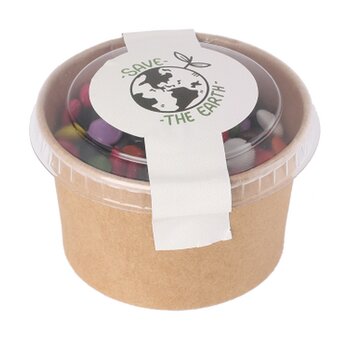 Kraft snoeppotje met deksel (100 gram) Ecru Kraft snoeppotje met deksel (100 gram) Ecru