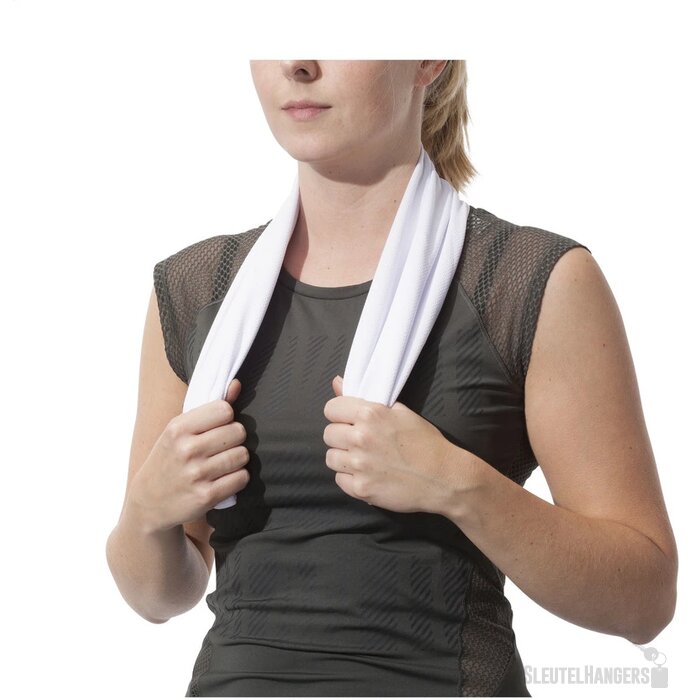 Koelhanddoek in transparante koker Wit