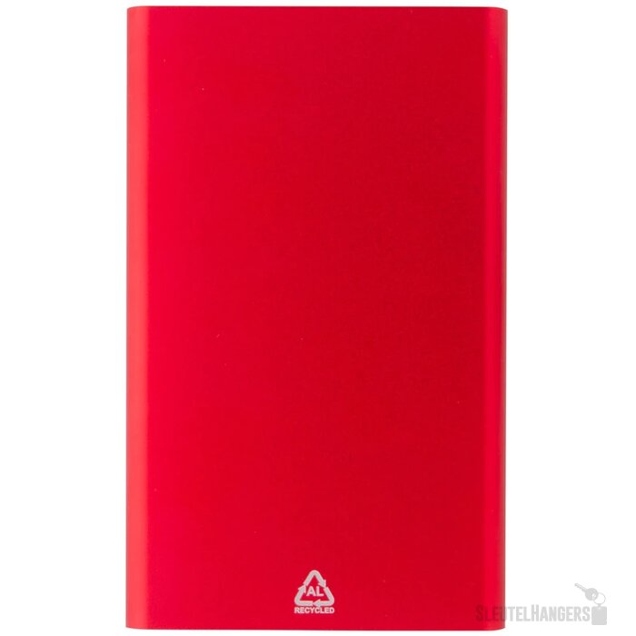 Gerecycled aluminium powerbank (4.000 mAh) Rood