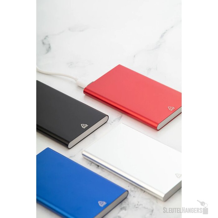 Gerecycled aluminium powerbank (4.000 mAh) Rood