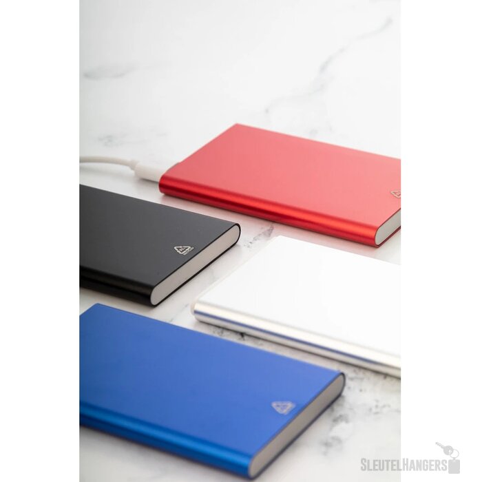 Gerecycled aluminium powerbank (4.000 mAh) Rood