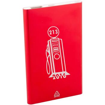 Gerecycled aluminium powerbank (4.000 mAh) Rood Gerecycled aluminium powerbank (4.000 mAh) Rood