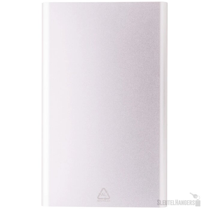 Gerecycled aluminium powerbank (4.000 mAh) Zilver
