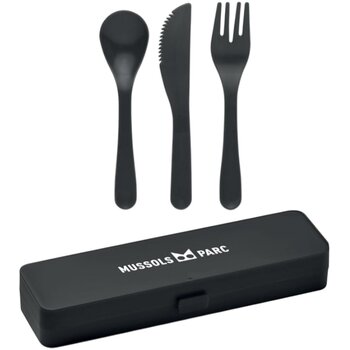 Herbruikbare bestekset in doosje Zwart